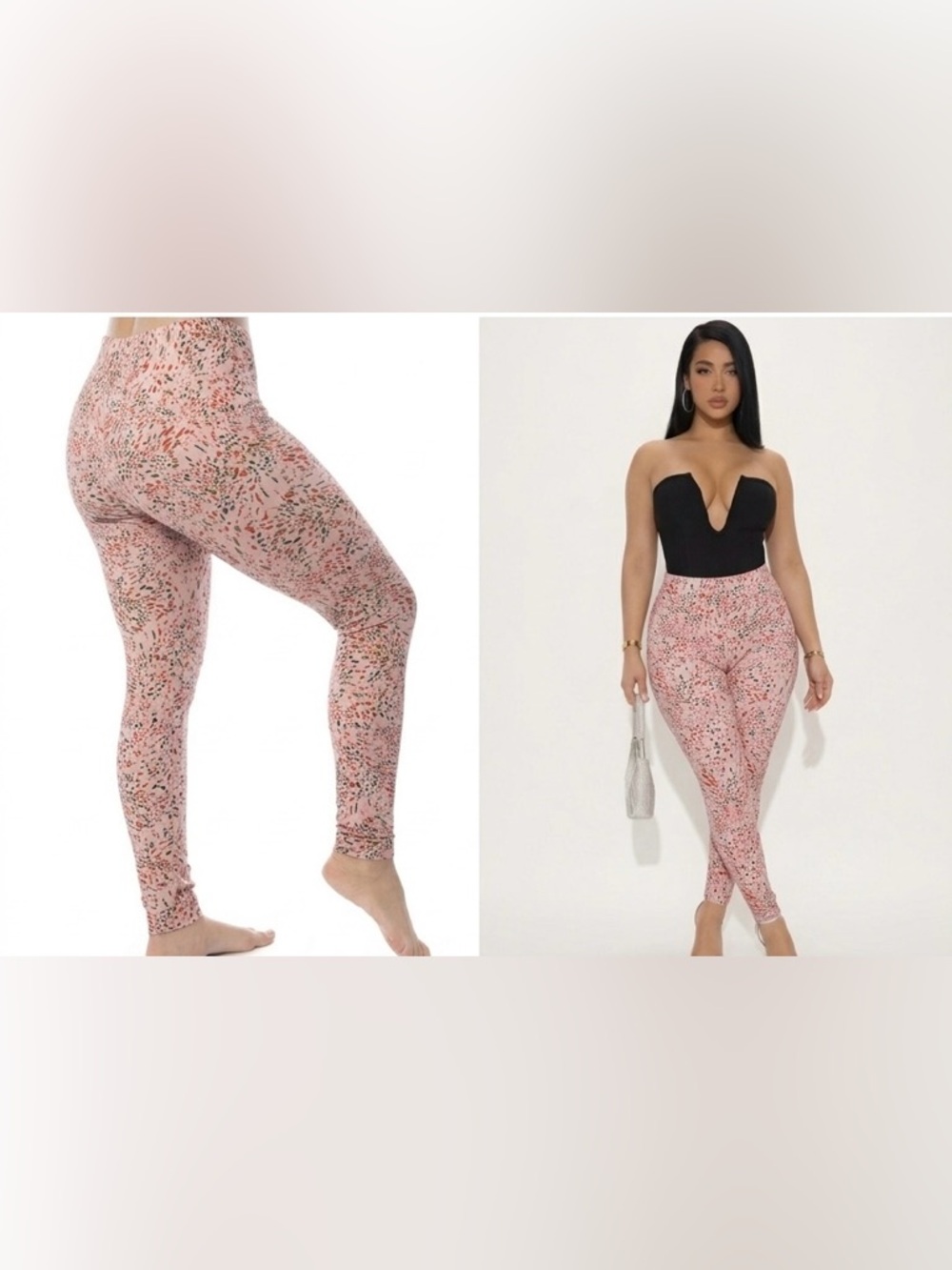 High-Rise Pink Printed Leggings